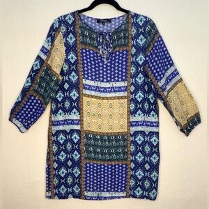 Peruzzi Boutique Patchwork Printed Dress. Designed in Ireland & Made in Italy